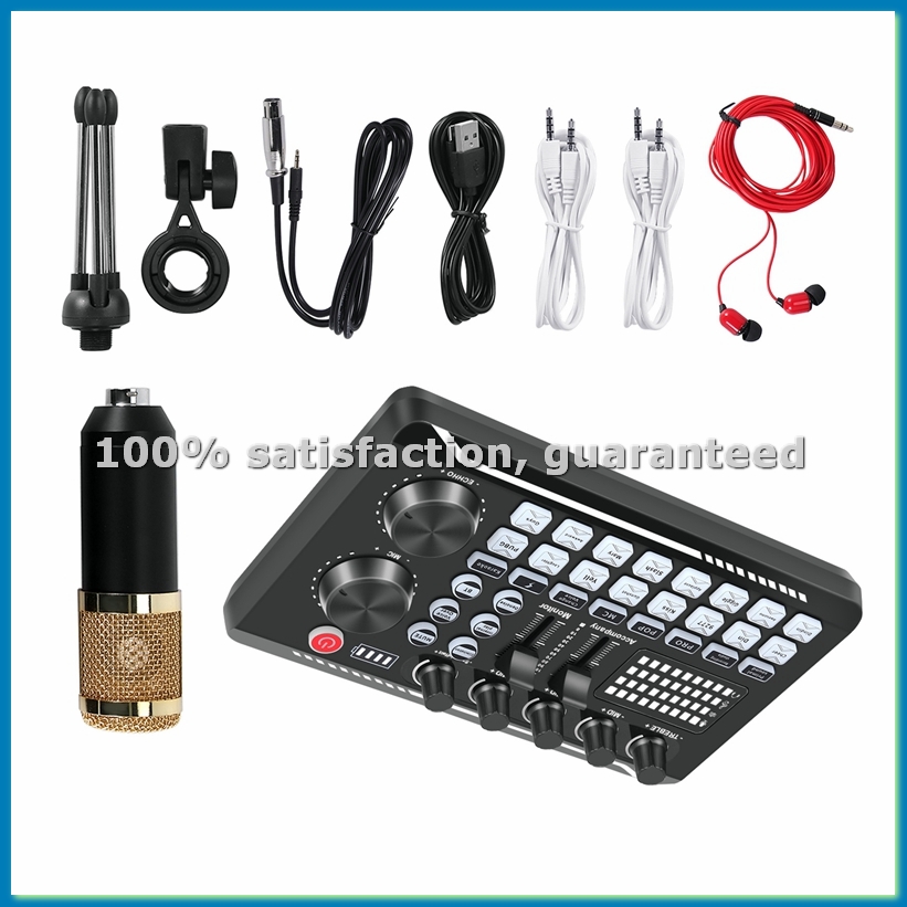 Pc Gaming Kit - F998 Sound Card Kit,BM-800 Microphone Kit,with
