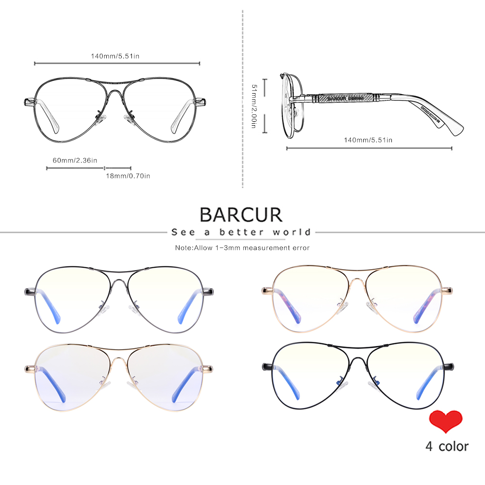 BARCUR Anti Blue Light Blockin - Gaming Glasses Blue Light ulasan dan harga