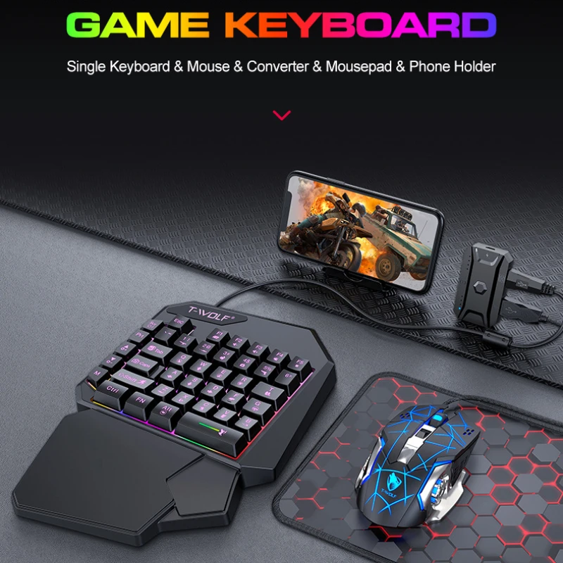 T-WOLF TF900 One Handed Keyboa - Pc Gaming Kit ulasan dan harga