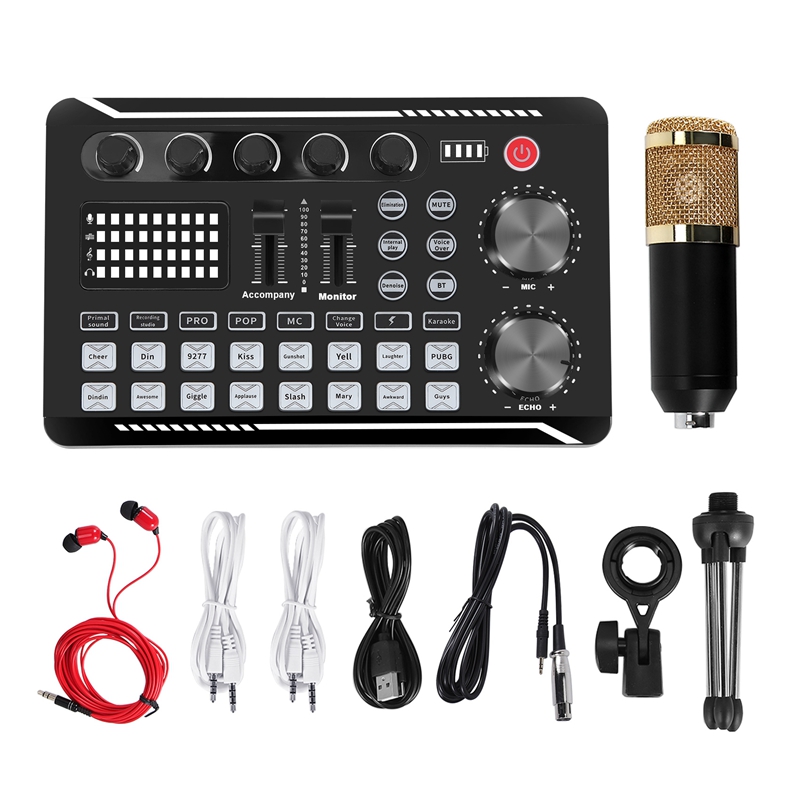 F998 Sound Card Kit,BM-800 Mic - Pc Gaming Kit ulasan dan harga