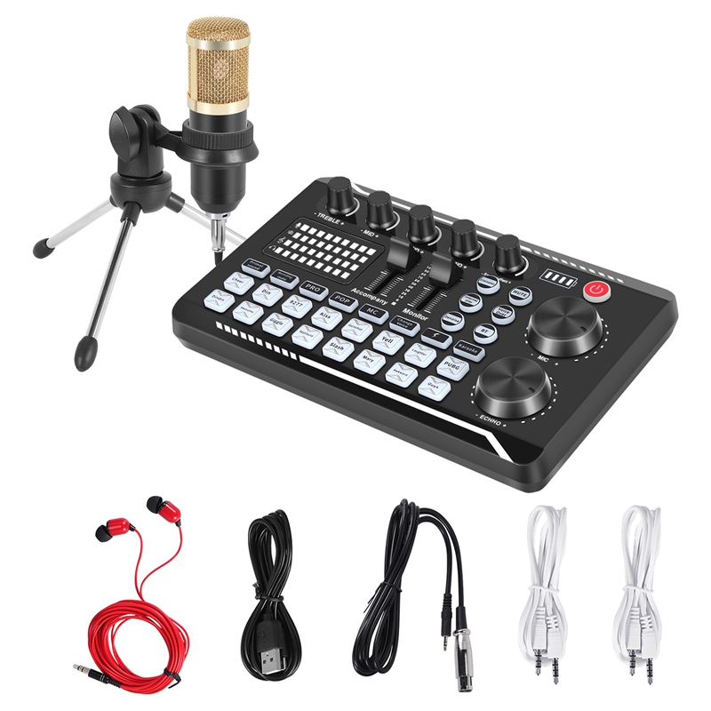 F998 Sound Card Kit,BM-800 Mic - Pc Gaming Kit ulasan dan harga
